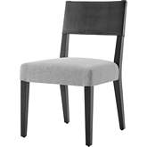 Kylo Dining Side Chair in Black Eco Leather & Grey Fabric (Set of 2)